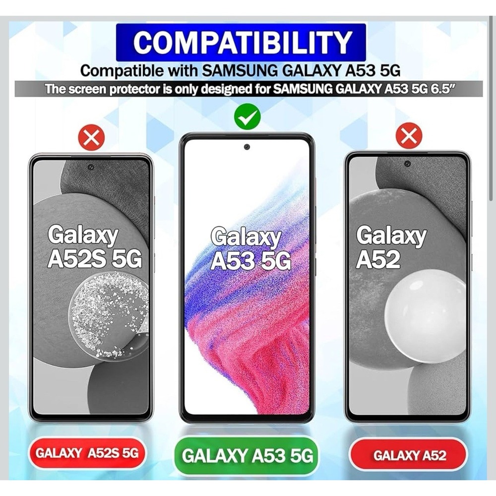 RKINC Screen Protector [3-Pack] for Samsung Galaxy A53 5G - Picture 2 of 8